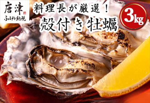 『予約受付』【令和6年1月10日から発送】いろは島の料理長が厳選！唐津産 牡蠣3kg ナイフ 軍手付 (加熱用殻付き) かき カキ 殻付き牡蠣 養殖 まがき 貝 海鮮 シーフード