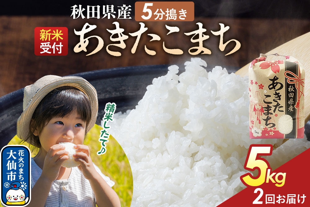 
                  《令和8年産新米予約》 《定期便2ヶ月》【5分搗き】あきたこまち 5kg 秋田県産 こまちライン 秋田県 大仙市産 [秋田 お米 米どころ あきたこまち こまちライン]
                