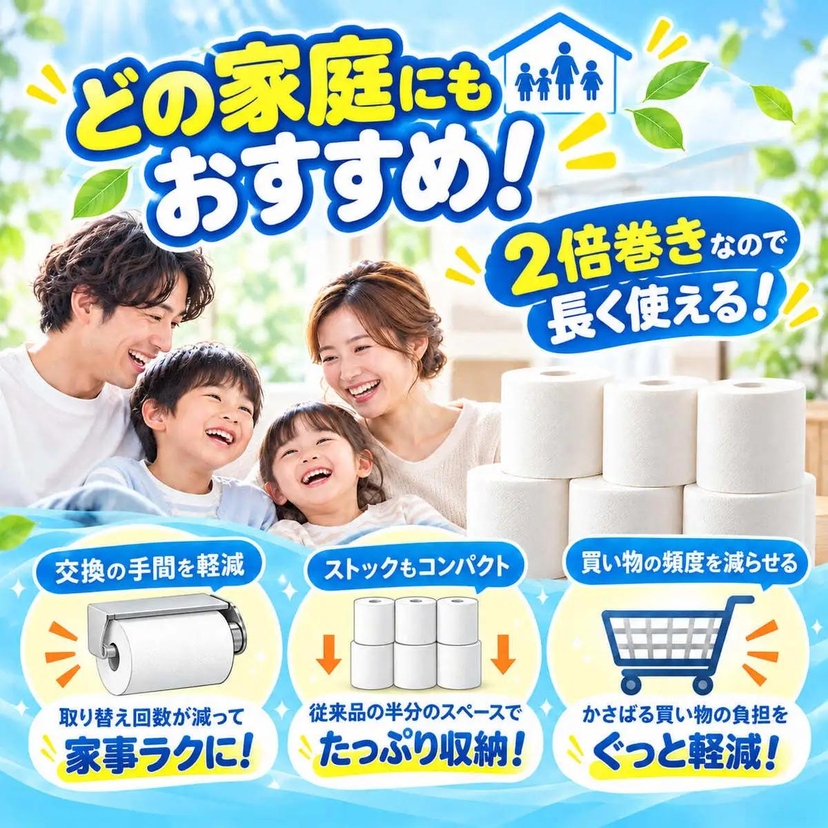 最短翌日発送 トイレットペーパー 倍巻き ダブル 72ロール トイレット