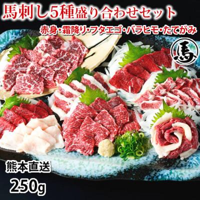 ふるさと納税 益城町 馬刺し 5種 盛り合わせセット 250g 熊本直送(益城町)