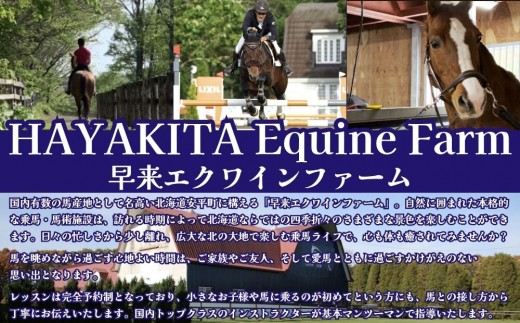 乗馬体験（ひき馬）1回分 北海道安平町 早来エクワインファーム