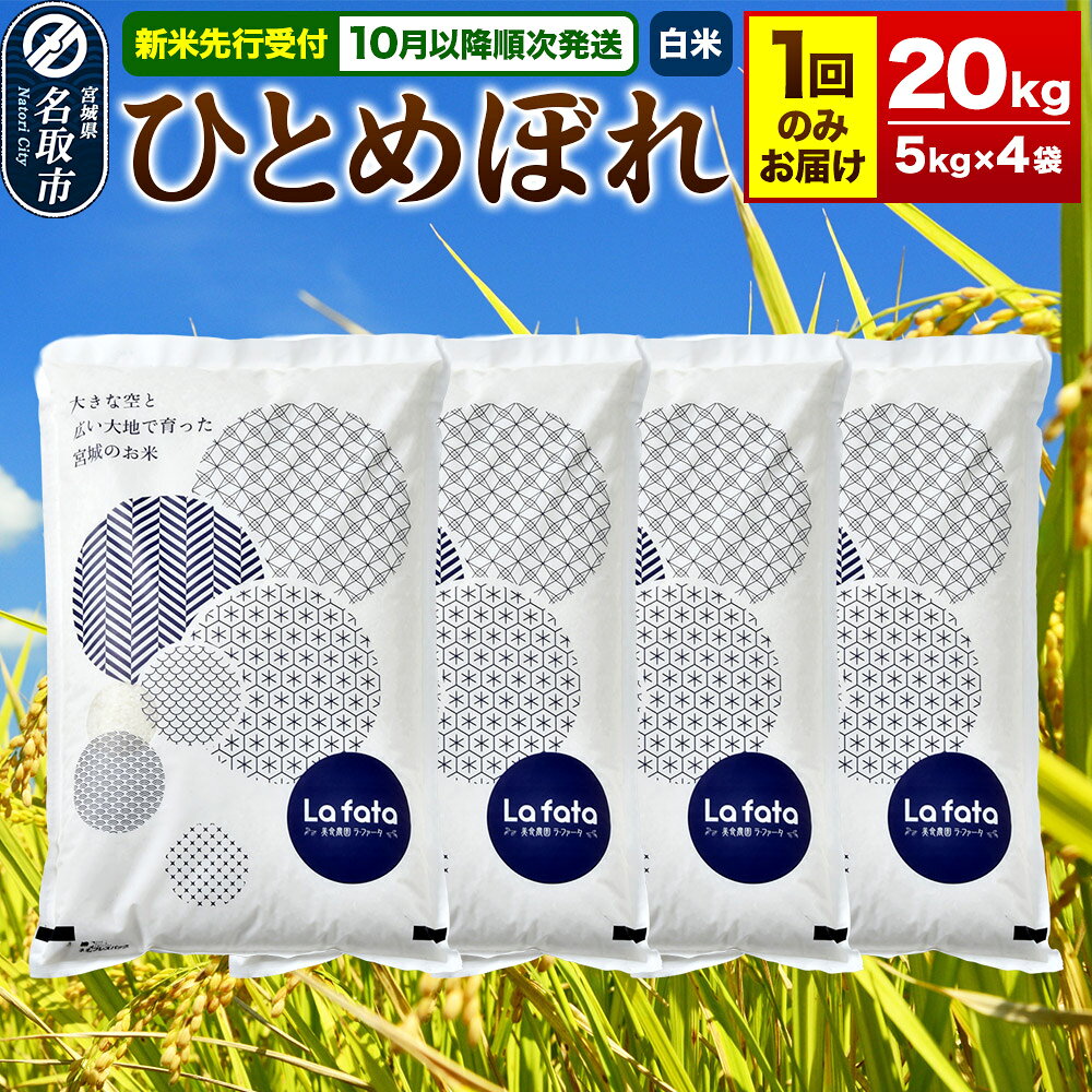 【ふるさと納税】米【2026年10月以降順次発送 先行受付】 令和8年産 大容量！お米好きにオススメ！ ひとめぼれ 20kg（5kg×4） [ラ・ファータ ひとめぼれ ブランド米 お米 白米 精米 米どころ 宮城]