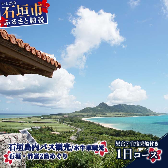 【ふるさと納税】DR-11 石垣島バス観光&竹富島観光 離島満喫ツアーチケット 2名様 ペアチケット 昼食付 旅行 観光 アクティビティ 島めぐり 沖縄県石垣市 沖縄離島 送料無料