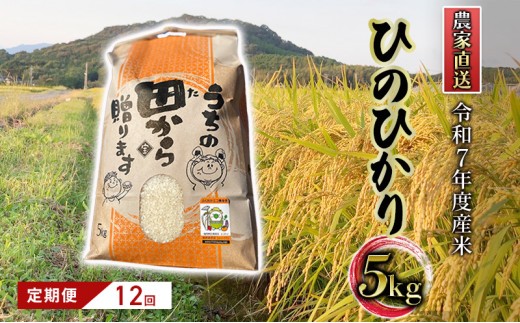 
                  定期便 12ヶ月 米 5kg 令和7年度産 米 ひのひかり 筑後小郡産 農家直送 12回 お米 コメ お楽しみ
                