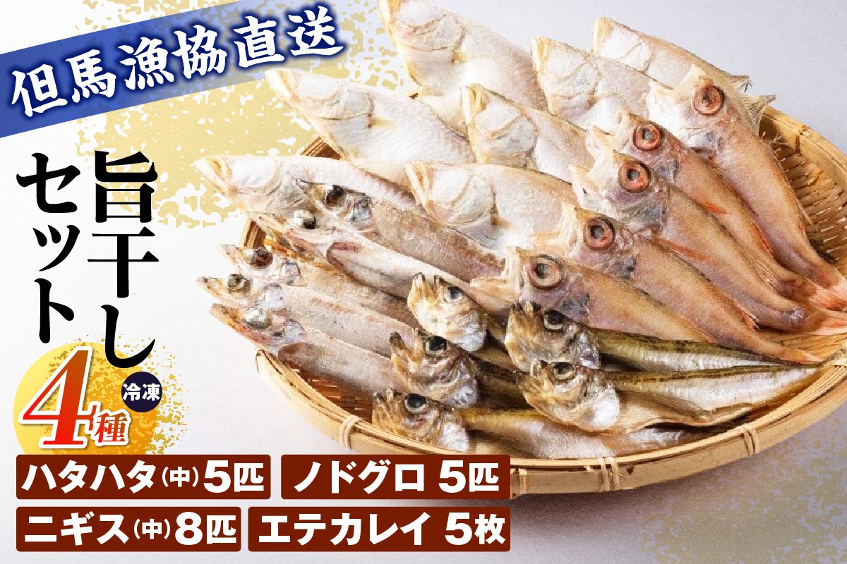 
                  【旨干しセット 4種 冷凍】 干物 セット エテカレイ かれい ノドグロ のどぐろ ハタハタ はたはた ニギス にぎす 国産 山陰 魚 麹 兵庫県 香美町 但馬漁業協同組合 HMN 03-19
                