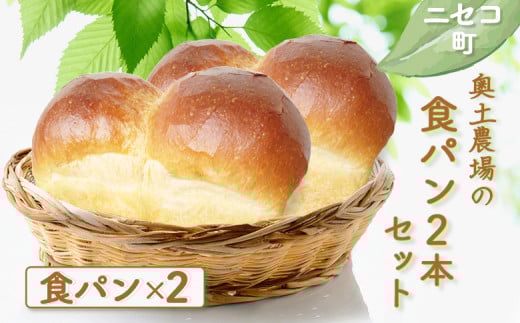 食パン 2本 セット オンライン 申請 ふるさと納税 北海道 ニセコ プレーン パン ぱん 美味しい食パン 朝食 朝ごはん 道産小麦 厚切り トースト 優しい甘み ふんわり 冷凍パン 奥土農場 ニセコ町 【42020】