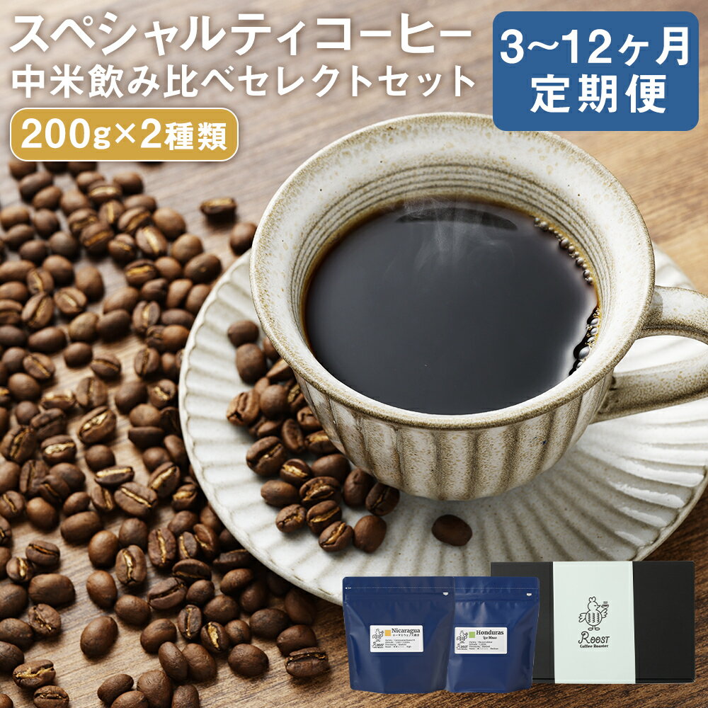 【ふるさと納税】【選べる定期便】スペシャルティコーヒー 中米飲み比べセレクトセット 200g×2袋 3ヶ月/6ヶ月/12ヶ月 定期便 コーヒー豆2種類 珈琲豆 粉挽き 細挽き 中挽き 中粗挽き 粗挽き 長崎県 長崎市 送料無料