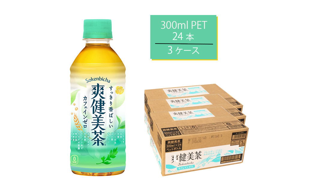 
爽健美茶 300mlPET×24本×3箱　【11100-0542】
