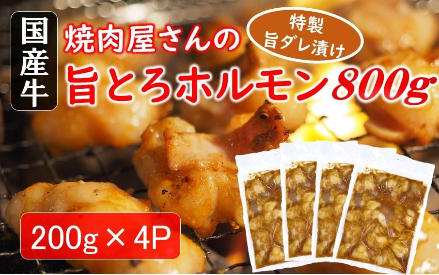 
            焼肉屋さんの旨とろホルモン 200g×4P (計800g)  特製旨ダレ漬け 和牛 国産 味噌だれ 味付き バーベキュー_2613R
          
