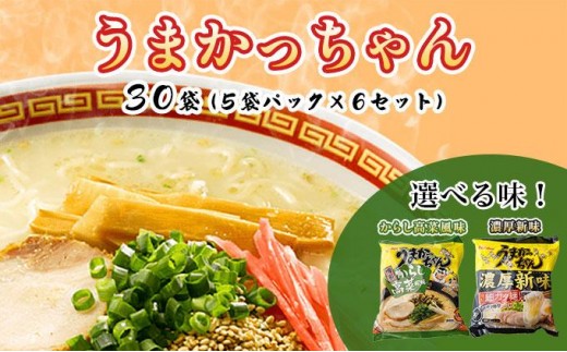 
                  寄附額改定↓ ＜選べる種類＞うまかっちゃん 30袋（5袋パック×6セット）濃厚新味orからし高菜風味
                