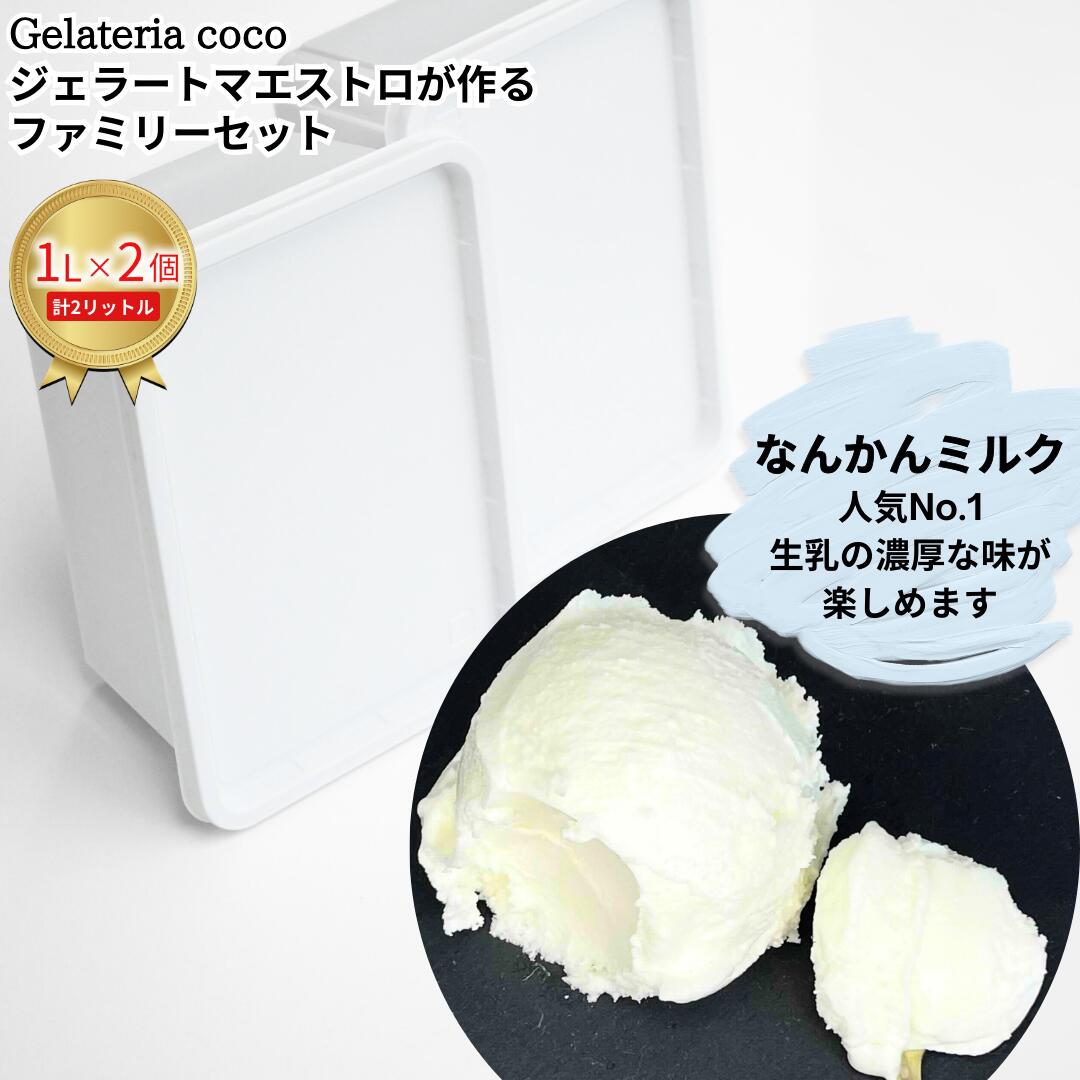 【ふるさと納税】ジェラートマエストロが作るファミリーセット 1L×2 合計2L[なんかんミルク×2] ジェラート アイス 大容量 ファミリーパック 添加物不使用 [Gelateria coco]【017S090】