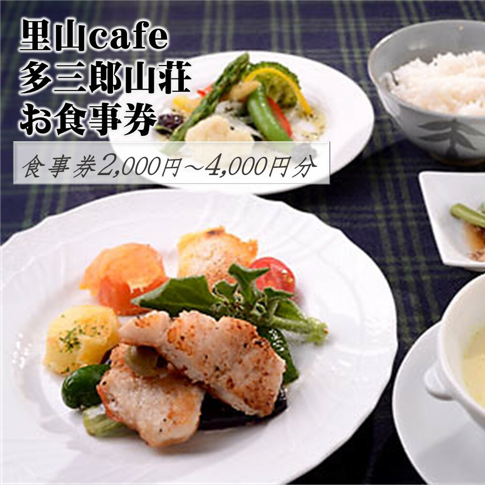 【ふるさと納税】cafe多三郎 お食事券 2,000円〜4,000円分 ランチ お茶 スイーツ チーズケーキ コーヒー 黒岩 山奥 里山カフェ 四季折々旬の素材 春夏秋冬 雪 満喫 ゆったり