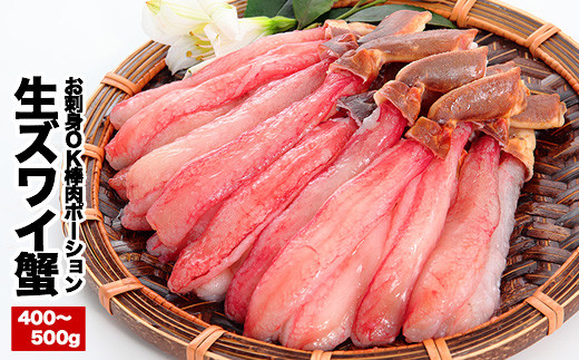 B-25024 お刺身OK！生本ずわいがに棒肉ポーション400～500g×1P