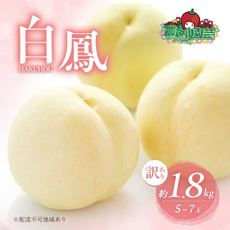 【ふるさと納税】桃 2026年 先行予約 訳あり品 白桃 白鳳 約1.8kg 5～7玉 もも モモ フルーツ 果物 岡山 赤磐市産 農マル園芸 あかいわ農園 甘い 果肉 人気 　お届け：2026年7月上旬～2026年7月下旬