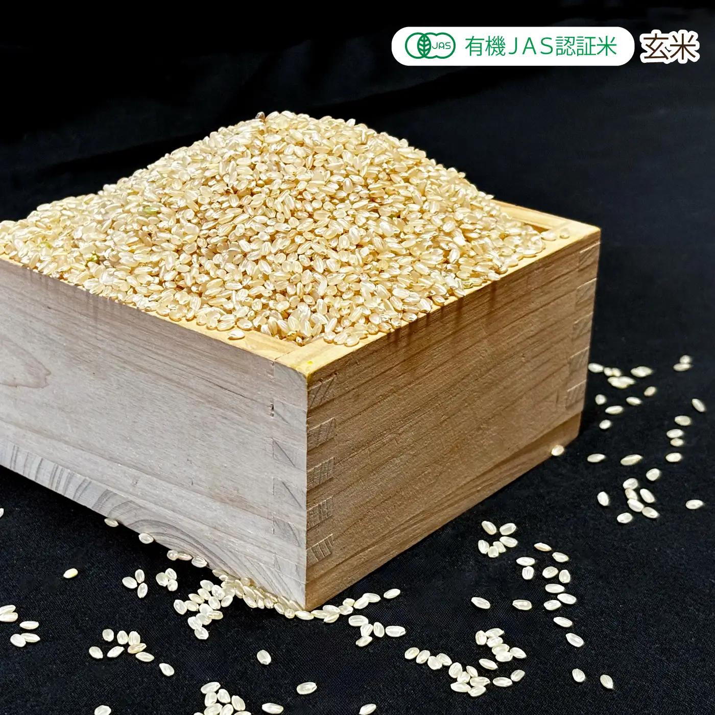 令和7年産 有機JAS 有機於保地米 【玄米】食べ比べ（コシヒカリ5kg・つや姫5kg）