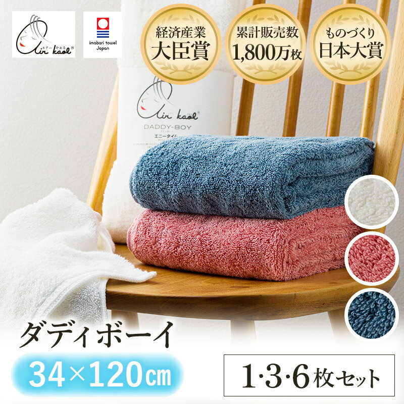 【ふるさと納税】＼カンブリア宮殿で紹介されました！／（今治タオルブランド認定品）エアーかおる ダディボーイ エニータイムタオル 選べるカラー＜スノーホワイト・コーラルピンク・マウンテンブルー＞選べる枚数＜1枚~6枚＞【I002220】今治タオル ふんわり スーパーZERO