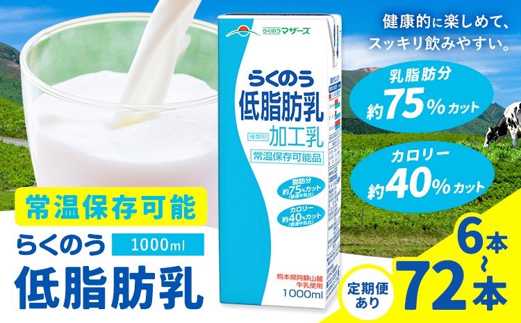
            【定期便あり】 常温保存可能 らくのう低脂肪乳 1000ml 選べる 内容量 合同会社たべたせいか《30日以内に出荷予定(土日祝除く)》 牛乳 ミルク 低脂肪牛乳 低脂肪 らくのうマザーズ セット ドリンク 飲料 乳性飲料 送料無料
          