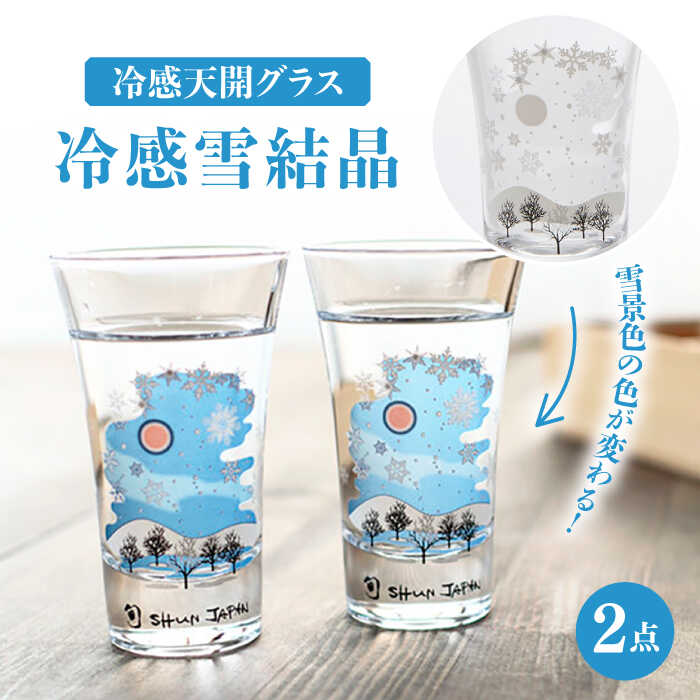【ふるさと納税】温度で変化する器 グラス 天開 ペアセット 『冷感雪結晶』 【丸モ高木陶器】 食器 グラス ギフト[TBA192]