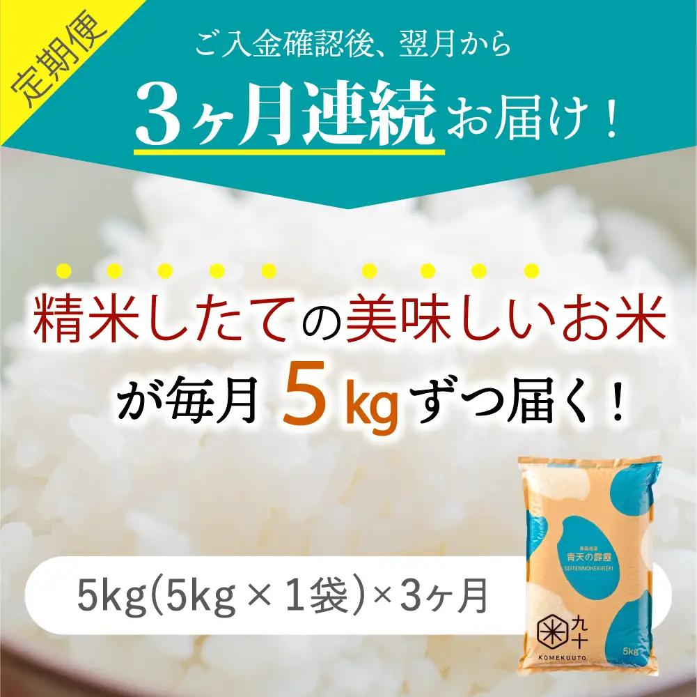 【定期便3ヶ月】米 5kg 青天の霹靂 青森県産 晴天 青天の霹靂