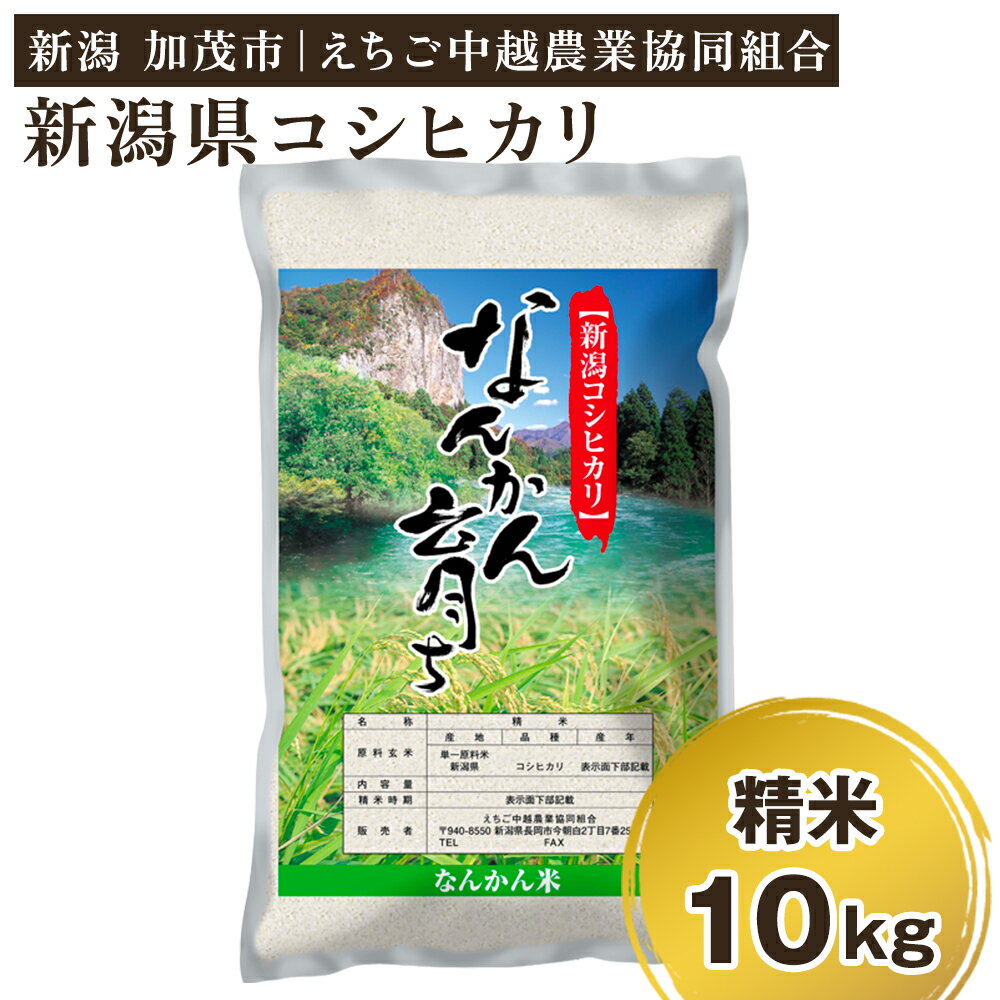 【ふるさと納税】【令和7年産】新潟産コシヒカリ なんかん育ち「こしひかり米」精米10kg 《順次出荷》 白米 特別栽培米 えちご中越農業協同組合