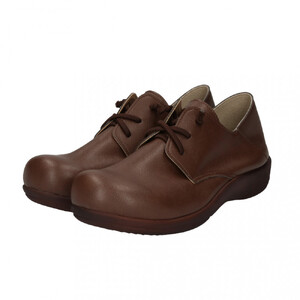 ゴム紐レースアップコンフォートシューズ｜ブラウン  M(23.5cm) レディース スリッポン 幅広 甲高 外反母趾 ゆったり幅 大人気 靴