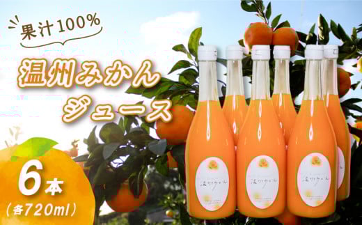 温州みかんジュース 720ml × 6本 果汁100% 無添加 ストレートジュース 数量選択可 | みかんジュース 果汁100% みかんジュース ストレート 100% ジュース 柑橘 果汁飲料 みかんジュース NPO法人農音 愛媛県 松山市 中島