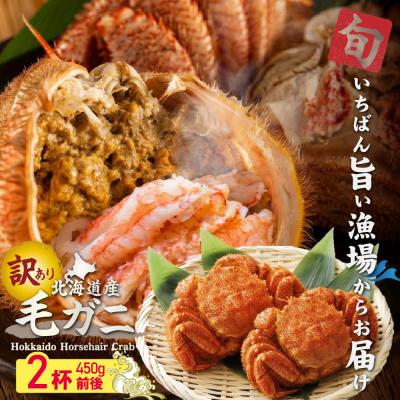 ふるさと納税 恵庭市 【訳あり品】【北海道産】『冷凍』毛ガニ450g前後×2杯【52000402】