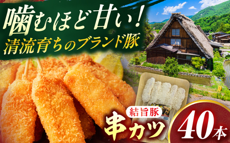 岐阜県産結旨豚串カツ 40本 国産 おかず 肉汁 岐阜市 / だるまミート[ANBE026]