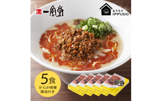 博多一風堂 豚骨ラーメン からか1食×5箱 とんこつ博多細麺【1559792】