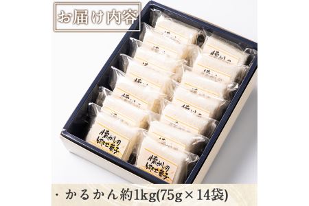 No.693 鹿児島銘菓かるかん(75g×14袋・計約1kg)【山口菓子舗】
