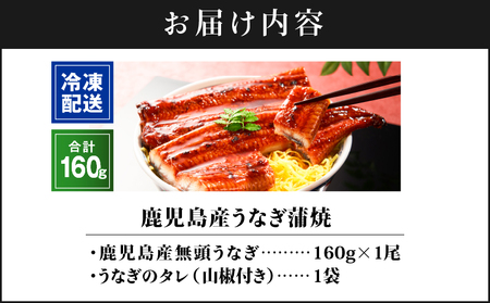 2520 鹿児島産うなぎ160g×1尾 清らかな地下水育ち！ 国産 本格 うなぎ 鰻 蒲焼（鹿児島） KN021-013-01 ウナギ うなぎ蒲焼 鰻蒲焼き ウナギ蒲焼 惣菜 総菜 魚類 魚貝類 魚介