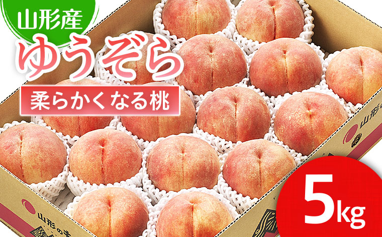 
山形市産 桃「ゆうぞら」 秀以上 5kg(15玉～18玉)[柔らかくなる桃] 【令和6年産先行予約】FU21-060 フルーツ くだもの 果物 山形 山形県 山形市 2024年産
