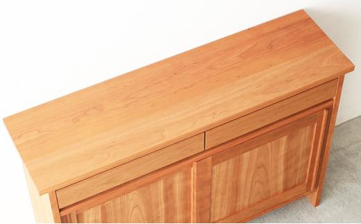 秋山木工 サイド キャビネット サイドボード ブラックチェリー 無垢 リビング インテリア 家具 木製 おしゃれ 国産 収納 棚