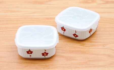 【波佐見焼】角パック 花木立 赤 2個セット【団陶器】[PB217]