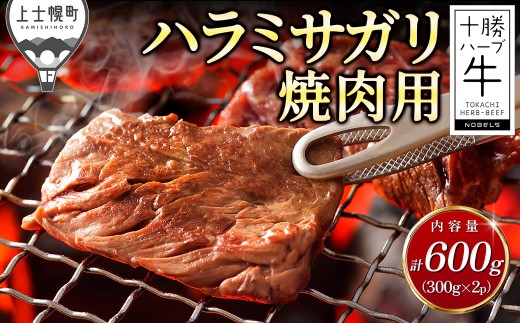 十勝ハーブ牛 ハラミサガリ 焼肉 計600g 国産 北海道 牛 肉 牛肉 赤身 真空パック キャンプ アウトドア バーベキュー BBQ 冷凍 ［038-H70］