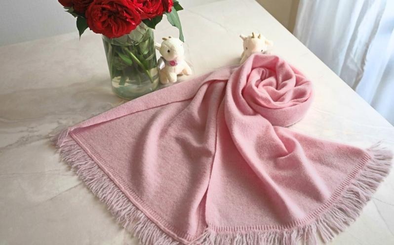 G3330 『Noble Fibre』100％カシミヤ・マフラー 桜色