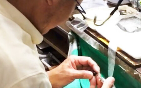 白サンゴのデザインピアス［K18アメリカンピアス］_kn051