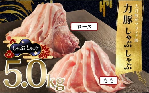 
            国産 豚肉 もも ロース しゃぶしゃぶ 2種 5kgセット｜もも3.4kg (200g×17P) ロース1.6kg (200g×8P) 力豚 小分け 使いやすい ブランド豚 冷しゃぶサラダ 豚しゃぶ 冷凍 ポーク お取り寄せ 配達日指定可 おすすめ 人気
          