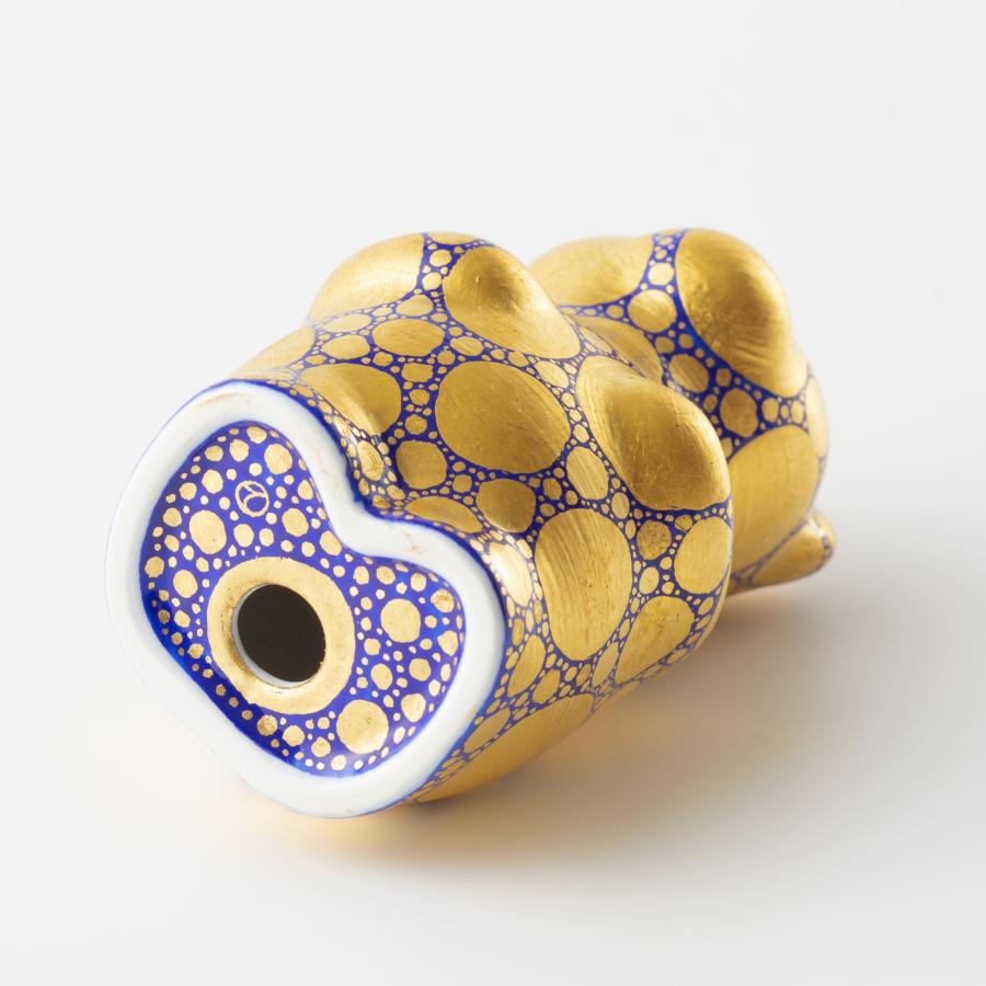 ＜momoco＞有田焼　momoco bear【小野鉄兵　金襴手ドット青】