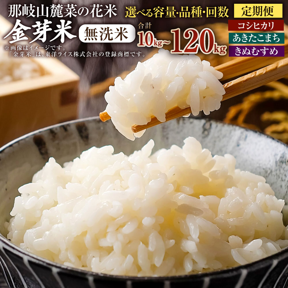 【ふるさと納税】〈選べる品種・容量・定期便回数〉子育て応援米【令和7年産】那岐山麓菜の花米金芽米 無洗米（コシヒカリ／あきたこまち／きぬむすめ）計5kg または 計10kg 白米 米 岡山県 奈義町 送料無料