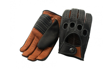 【ブラック×キャラメル/SS】ドライビンググローブ 補強付 フルフィンガー  カカザン  CACAZAN 革手袋 レザーグローブ メンズ レディース 鹿革 ディアスキン 補強付【 クルマ 車 ドライブ バイク ツーリング 手袋 さぬき市】