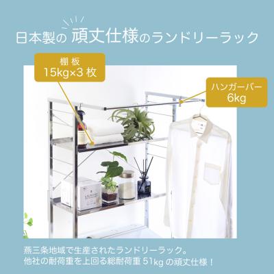 ふるさと納税 三条市 ステンレス棚 頑丈ランドリーラック 3段  燕三条製 日本製  [川口工器] 【070S022】 |  | 01