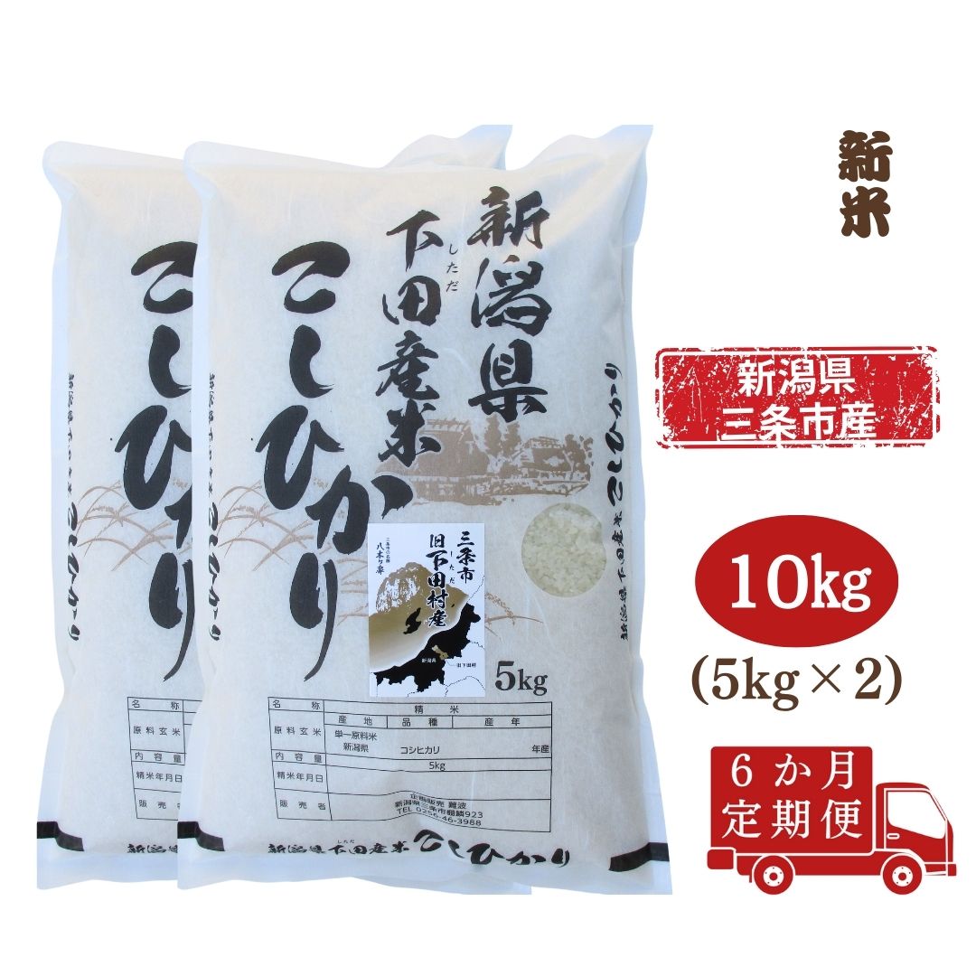 【ふるさと納税】先行予約 コシヒカリ定期便10kg(5kg×2袋)×6回 新潟県 三条市 下田産 こしひかり 10kg 精米 白米 【120S004】