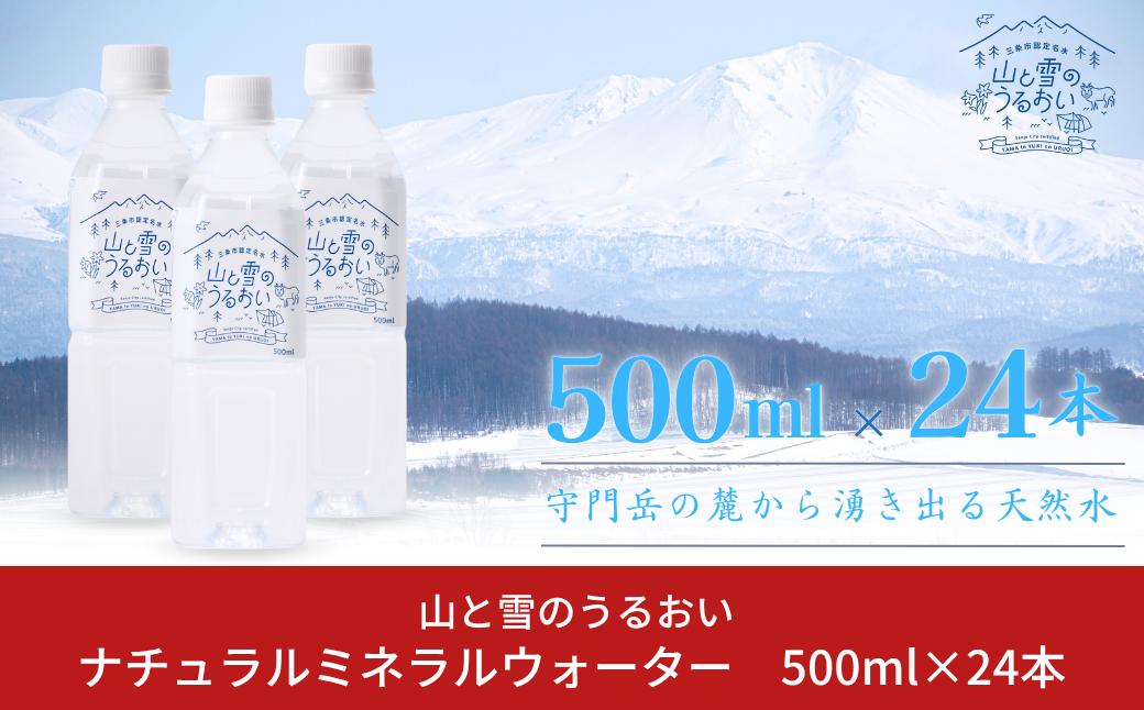 
                  ナチュラルミネラルウォーター 山と雪のうるおい 500ml×24本 軟水 みねらるうぉーたー 天然水 湧水 ミネラルウォーター 防災用品 防災グッズ mineralwater【010S907】
                