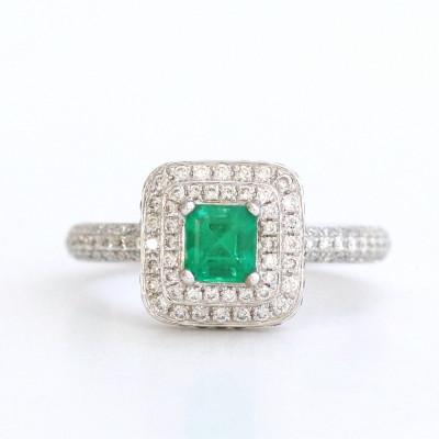 ふるさと納税 山梨市 プラチナエメラルドリング【E0.52ct・D0.67ct 】G3278 #12 |  | 01