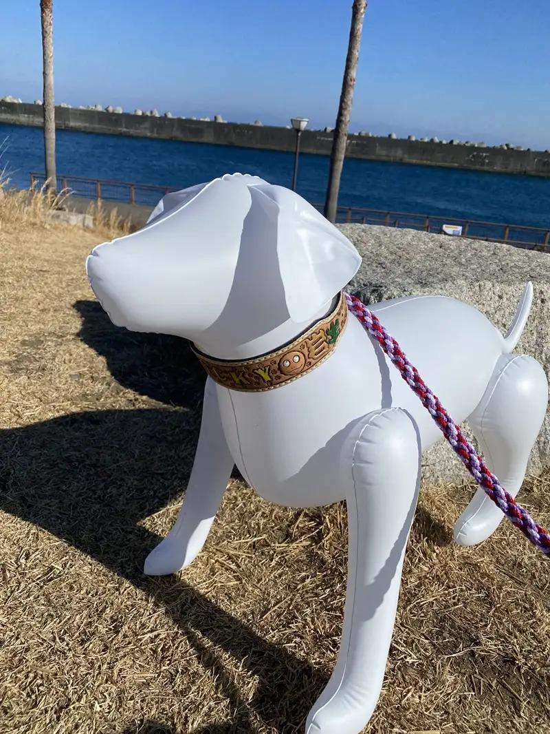 ワイド幅首輪 大型犬　ハンドメイド (a79-002)