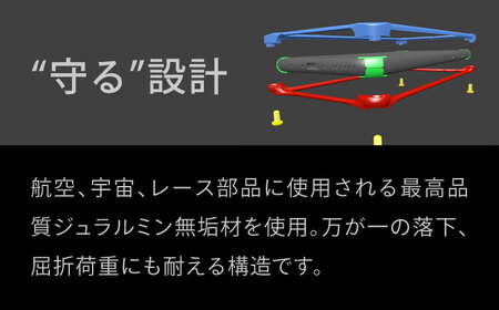ソリッドバンパー for iPhone 16 Pro Max（マットチタニウム） / スマホケース 日本製 頑丈 耐衝撃 高強度 アルミケース /亀山市/有限会社ギルドデザイン[AMAA022-5]
