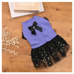 キラキラチュールドレスワンピ 犬 ドレス 小型犬用 ワンピース ドッグウェア【ココアトワ(cocoAtoi)】 Ｌ