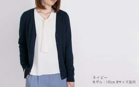 Vネックカーディガン カシミヤ 100% ( ネイビー・L ) レディース 日本製 | ニット Vネック カーディガン 薄手 無地 おしゃれ シンプル 長袖 秋冬 冬 新潟県 五泉市 高橋ニット株式会