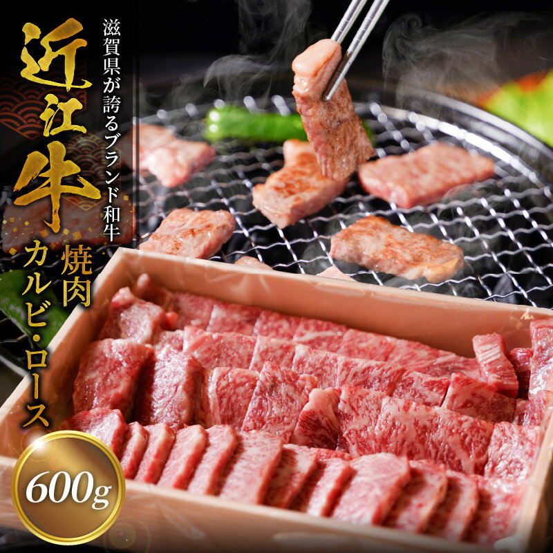 【ふるさと納税】近江牛 カルビ ロース 焼肉用 600g 日本三大和牛 ブランド和牛 国産 和牛 おいしい 焼肉 BBQ キャンプ 食べ応えあり 歯ごたえ 旨味 芳醇 サシ 牛肉 肉 ビーフ 瞬間冷凍 お取り寄せ グルメ お取り寄せグルメ 産地直送 冷凍 滋賀県 守山市 送料無料